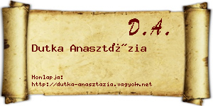 Dutka Anasztázia névjegykártya